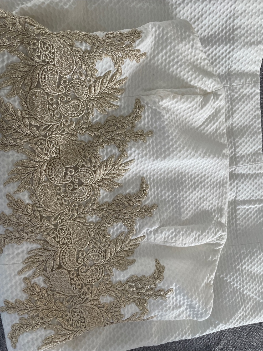 Lilly Pulitzer White Strapless Dress with Gold Embroidered Waist - Picture 6 of 7